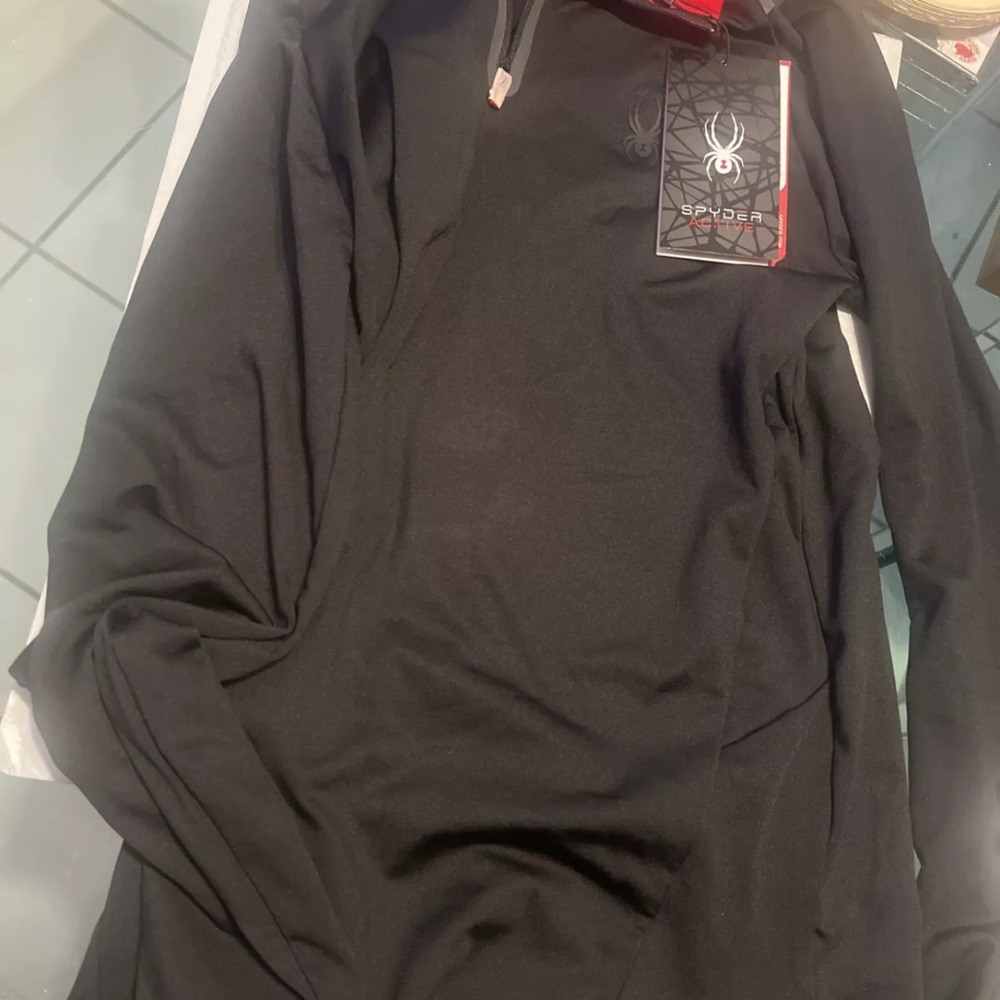 Spyder Active Top Mens Size M Pro W-B Quarter Zip Pullover Black SPM816MSD NWT